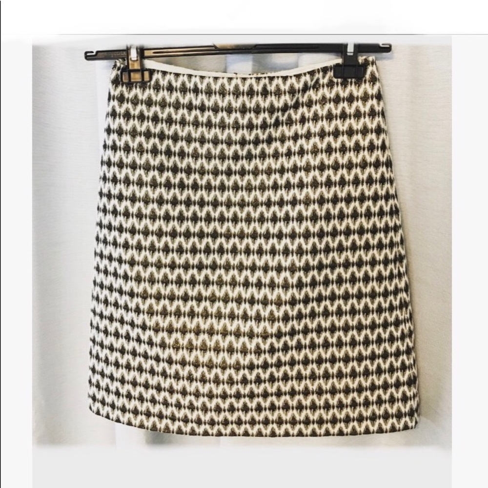 LOFT Skirt, Ivory/Black/Gold, Size 0, New